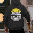 Father Of Ballers Softball Baseball Dad Men's Hoodie Back Print