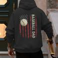 Fathers Day Baseball Dad USA Flag For Dad Men Baseball Men's Hoodie Back Print