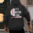Humor Baseball Fan I Yell Because I Care Baseball Dad Men's Hoodie Back Print