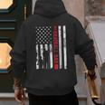 Proud Baseball Dad American Flag Sports Father Day Men's Hoodie Back Print