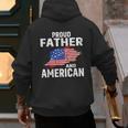 Proud Father And American Flag Baseball Dad Father Patriotic Men's Hoodie Back Print