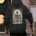 Retro Skeleton Baseball Dad Tarot Card Halloween Sport Lover Men's Hoodie Back Print