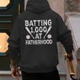 Vintage Baseball Dad Batting 1000 At Fatherhood Men's Hoodie Back Print Vintage Baseball Dad Batting 1000 At Fatherhood Men's Hoodie Back Print