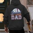 Vintage Baseball Dad Happy Fathers Day For Men Sports Lovers Men's Hoodie Back Print