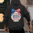 Vintage Baseball Dad Patriotic USA Flag 4th Of July Fathers Men's Hoodie Back Print
