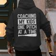 Vintage Coaching My Kids One Pitch At A Time Baseball Dad Men's Hoodie Back Print
