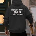 World's Best Dad Just Ask Me Baseball Dad Father's Day Men's Hoodie Back Print World's Best Dad Just Ask Me Baseball Dad Father's Day Men's Hoodie Back Print