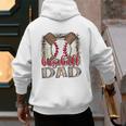 Baseball Dad Leopard Proud Ball Dad Game Day Men's Hoodie Back Print