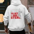 Baseball Dad Teach Kids Hit And Steal Softball Game Premium Tri-Blend Men's Hoodie Back Print Baseball Dad Teach Kids Hit And Steal Softball Game Premium Tri-Blend Men's Hoodie Back Print