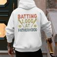 Baseball Dad Vintage Batting 1000 At Fatherhood Men's Hoodie Back Print Baseball Dad Vintage Batting 1000 At Fatherhood Men's Hoodie Back Print