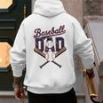 Cool Baseball Dad For Vintage Father's Day Game Day Men's Hoodie Back Print Cool Baseball Dad For Vintage Father's Day Game Day Men's Hoodie Back Print