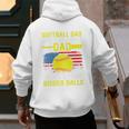 Softball Dad Like A Baseball Dad But Bigger Balls Back Premium Men's Hoodie Back Print