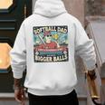 Softball Dad Like a Baseball Dad Gift Men Premium Men's Hoodie Back Print