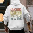Vintage Baseball Dad Coaching My Kids One Pitch At A Time Men's Hoodie Back Print Vintage Baseball Dad Coaching My Kids One Pitch At A Time Men's Hoodie Back Print