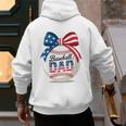 Vintage Baseball Dad Patriotic USA Flag 4th Of July Fathers Premium Men's Hoodie Back Print