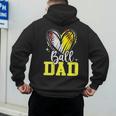 Ball Dad Softball Baseball Dad Fathers Day Men's Hoodie Back Print