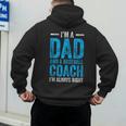 Baseball Dad Coach Father's Day Men's Hoodie Back Print Baseball Dad Coach Father's Day Men's Hoodie Back Print