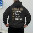 Baseball Dad Drive Pay Clap Repeat Father's Day Men's Hoodie Back Print Baseball Dad Drive Pay Clap Repeat Father's Day Men's Hoodie Back Print
