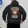 Baseball Dad Father's Day Catcher Men Men's Hoodie Back Print