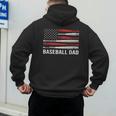 Baseball Dad Father's Day US Flag Baseball Men's Hoodie Back Print Baseball Dad Father's Day US Flag Baseball Men's Hoodie Back Print