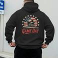 Baseball Dad Game Day USA Flag Men's Hoodie Back Print