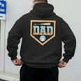 Baseball Dad Ice Cream Drip Home Plate Bat Cool Fathers Day Men's Hoodie Back Print