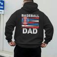 Baseball Dad For Men American Flag 4th Of July Fathers Day Men's Hoodie Back Print