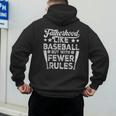 Baseball Dad Men Fatherhood Like Baseball With Fewer Rules Men's Hoodie Back Print Baseball Dad Men Fatherhood Like Baseball With Fewer Rules Men's Hoodie Back Print