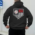 Baseball Dad Men USA American Flag Fathers Day 4th Of July Men's Hoodie Back Print