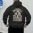 Baseball Dad Retro American Flag Style Men's Hoodie Back Print Baseball Dad Retro American Flag Style Men's Hoodie Back Print
