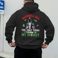 Baseball Dad The Only Thing I Throw Is My Money Father Daddy Men's Hoodie Back Print