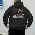 Baseball Dad US Flag For Dad Men Patriotic Fathers Day Men's Hoodie Back Print