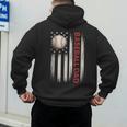 Baseball DAD USA American Flag Fathers Day 4th Of July Men's Hoodie Back Print Baseball DAD USA American Flag Fathers Day 4th Of July Men's Hoodie Back Print