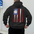 Baseball Dad USA American Flag Father's Day 4th Of July Men's Hoodie Back Print