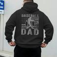 Baseball Dad USA American Flag Father's Day Men Men's Hoodie Back Print Baseball Dad USA American Flag Father's Day Men Men's Hoodie Back Print