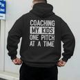 Baseball Dad Vintage Coaching My Kids One Pitch At A Time Men's Hoodie Back Print Baseball Dad Vintage Coaching My Kids One Pitch At A Time Men's Hoodie Back Print