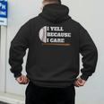 Baseball Fans I Yell Because I Care Baseball Daddys Men's Hoodie Back Print Baseball Fans I Yell Because I Care Baseball Daddys Men's Hoodie Back Print