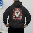 The Best Seat In The House Bucket Dad Baseball Dad Men's Hoodie Back Print
