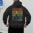 Coaching My Kids One Pitch At A Time Vintage Baseball Dad Men's Hoodie Back Print Coaching My Kids One Pitch At A Time Vintage Baseball Dad Men's Hoodie Back Print