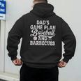 Dad's Game Plan Baseball & Barbecues Baseball Dad BBQ Gill Men's Hoodie Back Print Dad's Game Plan Baseball & Barbecues Baseball Dad BBQ Gill Men's Hoodie Back Print