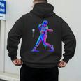 Ice Cream Drip Melting Baseball Bat Player Baseball Dad Men's Hoodie Back Print