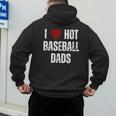 I Love Hot Baseball Dads Red Hearts Men's Hoodie Back Print I Love Hot Baseball Dads Red Hearts Men's Hoodie Back Print