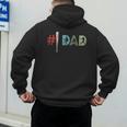 Number One Baseball Dad Father's Day Baseball Player Dad Men's Hoodie Back Print