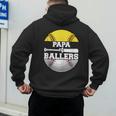 Papa Of Ballers Softball Baseball Dad Men's Hoodie Back Print