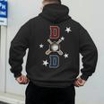 Patriotic Baseball Dad Father's Day Red Blue Star Men's Hoodie Back Print