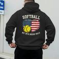Patriotic US Flag Softball Dad Like A Baseball Dad Men's Hoodie Back Print Patriotic US Flag Softball Dad Like A Baseball Dad Men's Hoodie Back Print