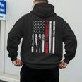 Proud Baseball Dad American Flag Sports Father Day Men's Hoodie Back Print
