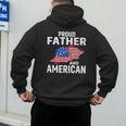 Proud Father And American Flag Baseball Dad Father Patriotic Men's Hoodie Back Print