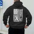 Retro Baseball Dad Us America Flag Fathers Day Men's Hoodie Back Print