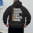 Retro Dada Daddy Dad Coach Bruh Baseball Dad Fathers Day Men Men's Hoodie Back Print Retro Dada Daddy Dad Coach Bruh Baseball Dad Fathers Day Men Men's Hoodie Back Print